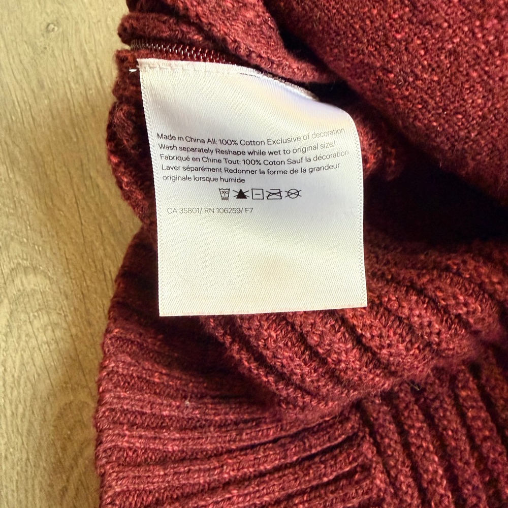 Lululemon As Promised Burgundy Ribbed Knit Crewneck Sweater Side Zipper - Picture 3 of 5